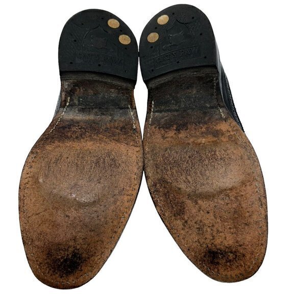 Cats Paw By Foster Wingtip Longwing Brown Leather Shoes Size 9.5 D Non‎ Slip - Picture 5 of 8